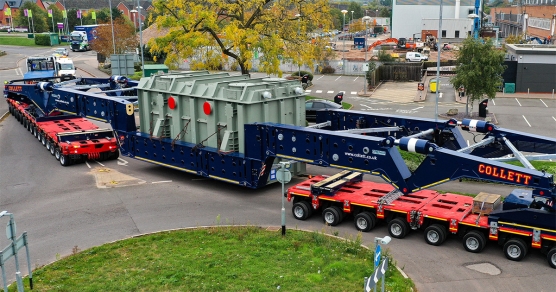 Transporturi extreme: Collett & Sons investește în modulele Goldhofer THP/SL-L și un pod de 350 t pentru transformatoare energetice